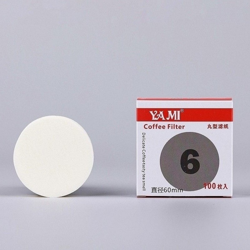 Customized Round shape coffee filter paper for 2-4 persons 100pcs virgin wood pulp aeropress filter papers